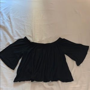 Black off the shoulder crop top